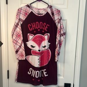 Kids Pink Fox Graphic night gown size 14/16